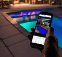 Example of pool lighting controls from smartphone